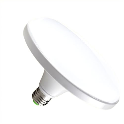 DOITOOL E27 UFO Garage Light Bulbs, LED Light Bulbs 12W 220V 3.7 inch, Equivalent Efficient, E27/26 Standard Base Flat UFO LED Lamp for Hallway Attic Bedroom Home Garage Lighting (1 Pack)