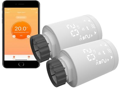Qiumi Smartes Heizkörperthermostat ZigBee 3.0, Sprachsteuerung und Alexa-Anwendung, für Warmwasser-Heizsystem