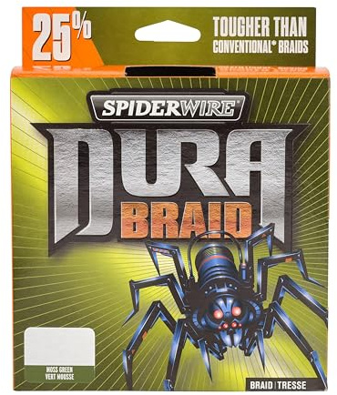 SpiderWire DURA Braid, Angelschnur, Superline, Raubfischangeln, Hecht, Barsch, Zander, Forelle, Unisex, Moosgrün, 0.43mm | 45kg | 99lb | 150yd