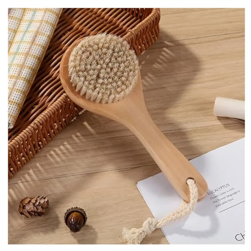 XIOKLM Cepillo corporal 2 en 1 para piel seca, cerdas naturales, removedor de piel muerta, anticelulitis, exfolia la circulación sanguínea, herramientas de masaje de salud (D)