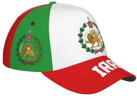 FAGIUCHI Iran Persien emblem lejon sol 1925-1932 baseballkepsar 3D-tryck hatt för utomhusvandring cykling semester svart, Svart, 7 1/8/7 1/4