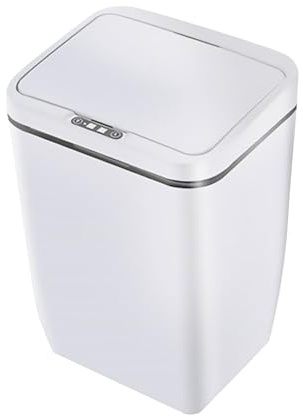 KESOTO Poubelle Automatique Sans pour Cuisine et Bureau, Modèle 15L, blanc