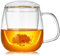 MESNEY Taza Infusiones con Tapa y Filtro 750 ml, Taza de Té con Filtro y Tapa de Borosilicato – Taza para Infusiones Grande y Transparente para Hojas Sueltas y Bolsas de Té