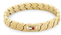 Tommy Hilfiger Jewelry Bracelet à Maillons pour Homme en Or Jaune avec le Drapeau Iconique de Tommy Hilfiger - 2790620