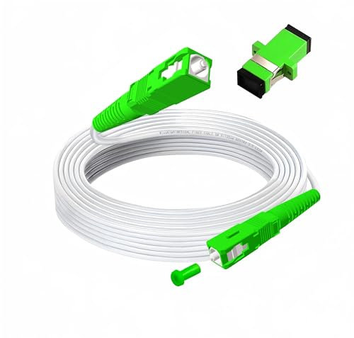 MiusKiw Cavo Fibra Ottica SC/APC per TIM, Vodafone, WindTre, Fastweb, Iliad, Con un Adattatore fibra ottica gratuito, Bretella fibra ottica Simplex Monomodale (5M)