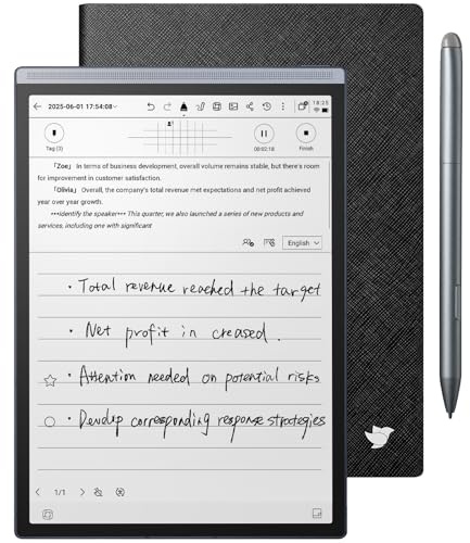 AINOTE Air 2 Bundle, 8.2 AI E Ink Tablet, Smart Paper Note-Taking Tablet with Stylus & Adjustable Light, Powered Multi-Language Transcription, Meeting Minutes Schedule Management