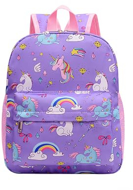 Unicorno Zaino Bambina, Materna Zainetto per Scuola Bambino Mini Zaini Cinghie Regolabili con Fascia Toracica Unicorno Zaino Regali Bambini