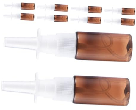 BAZEITFLOW 10 pièces Lot de Flacons Vaporisateurs Pet et Portables pour Spray Nasal Pulvérisateur Rechargeable pour Dosage Précis et Voyage