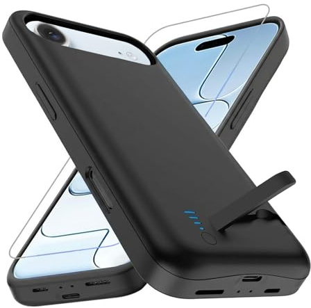 Giabuao Akkuhülle für iPhone 17 Air (6,5 Zoll), 8500mAh Tragbares Ladegerät iPhone Ultradünn Erweiterter Akku Hülle Telefonladegerät und Schutzhülle mit Ladefunktion für iPhone 17 Air - Schwarz
