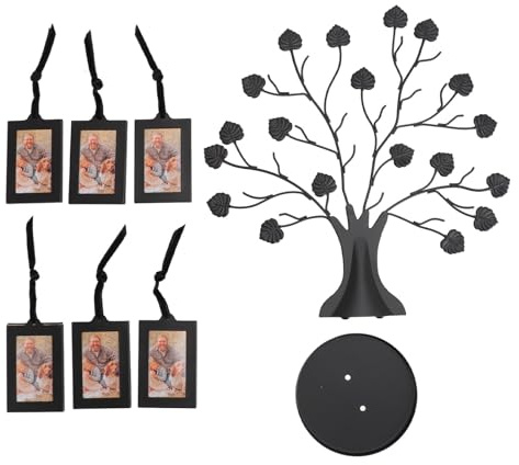 NinGYiYan Marco de imágenes del árbol genealógico, decoración del hogar, diseño innovador multipropósito, exhibición elegante con 6 marcos colgantes, collage de fotos de