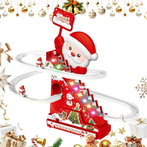 Santa Kletter Spielzeug - Elektrische Weihnachtsmann Rutschbahn Kletter Spielzeug,Elektrische Achterbahn Mit Aktivität Für Und Mädchen - für Indoor Garten Aktivität Haus Kinder Kleinkinder