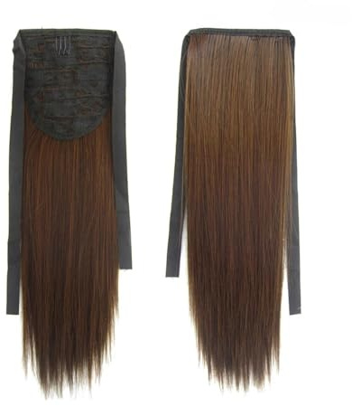 Ponytail Extension slät peruk, hästsvans, hårförlängning, hårdel, matt, realistisk, sömlös, för bindningar, hästsvans för dagligt bruk för kvinnor (ljusbrun, 60 cm)