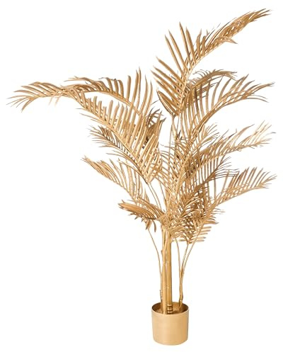 Beliani Pianta artificiale in vaso Palma decorativa finta 160 cm Areca Palm