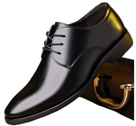 NLNKDTDPAK Business läderskor ledig bröllop brudgum brittisk inre höjning sommar andas ungdom spetsiga tå herrskor(Black,44 EU)