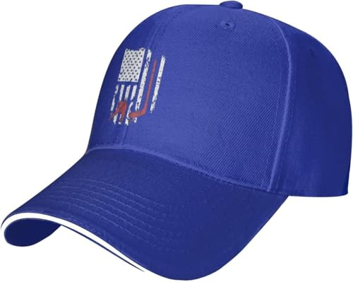 Gorra De Béisbol Palo De Hockey En La Bandera Estadounidense Sombrero Pico Hip Hop Hombre Gorras De Golf, para Senderismo, Playa, Exterior, 55-59cm