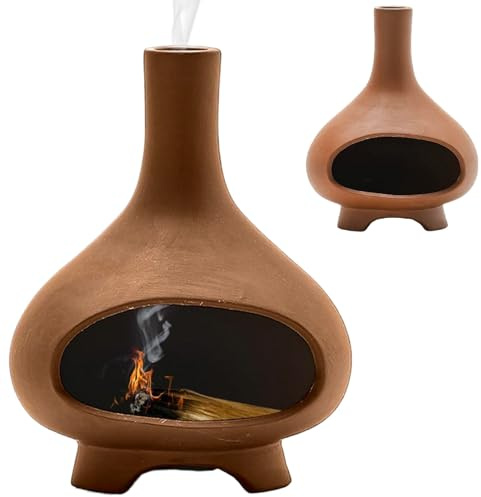 Soporte de incienso, soporte de Palo Santo, cuenco de cerámica resistente al calor, salvia de 4, 9x3, 2 pulgadas con chimenea, quemador de incienso decorativo para el hogar, templo, sala de meditación