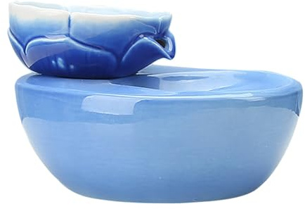 TOGEVAL Distributeur d'eau Automatique pour Animaux 15 L en Céramique Bleue avec Filtre Intégré Gamelle Filtrante Étanche pour Chats et Chiens Fontaine à Eau Potable Pratique pour