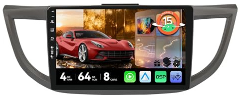 MSD 10.1 Pulgada Android 15 Autoradio para Honda CRV (2012-2016) GPS Navi Radio | 4G+64G | CarPlay Android Auto Dab 4G Dual-Band WiFi Volante DSP | Cámara Mic | Octa-Core 2 DIN