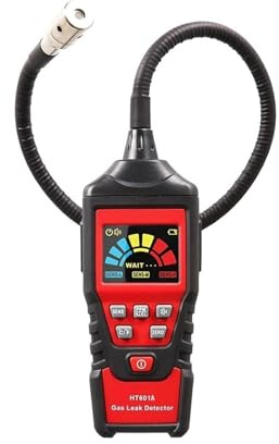 Gas Detector, Detector De Gas Fuga HT601A HT601B 0 1000 Ppm Alarma Sonora Y Pantalla Metano Natural Inflamable para El Trabajo Hogar(Ht601a)