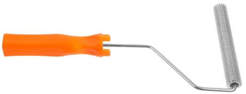 Generisch Stachelwalze 6 Zoll mit Griff Aluminium Latex Bodenwalze zum Entfernen von Blasen Entschäumungswerkzeug für Selbstnivellierende Estrichböden Zufällige Farbe Zufälliger Stil