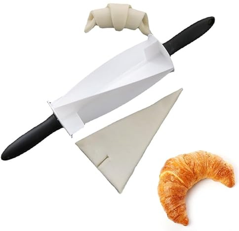 Cortador de Croissant Enrollable de Plástico con Asa | Cortador de Masa de Plástico de Forma Irregular, Rebanadas de Rodillo para Croissant, Cuchillo de Croissant