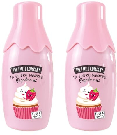 The Fruit Company Eau de Toilette Fresa Nata – Fragancia Dulce Gourmand – Vaporizador Spray con Aloe Vera – Pack 2 x 40 ml (Aroma Cremoso y Frescor Diario)