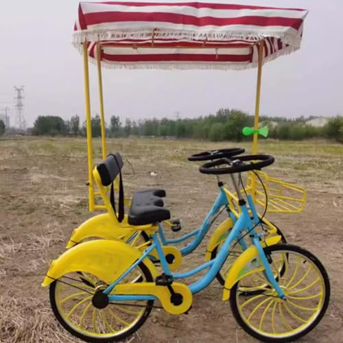 KIBONCY Paar-Tandem-Fahrrad, 4-Rad-Pedalfahrrad for Erwachsene, malerischer Verleih, Sightseeing-Fahrrad, Zwei-Personen-Fahrt, integriert(E)