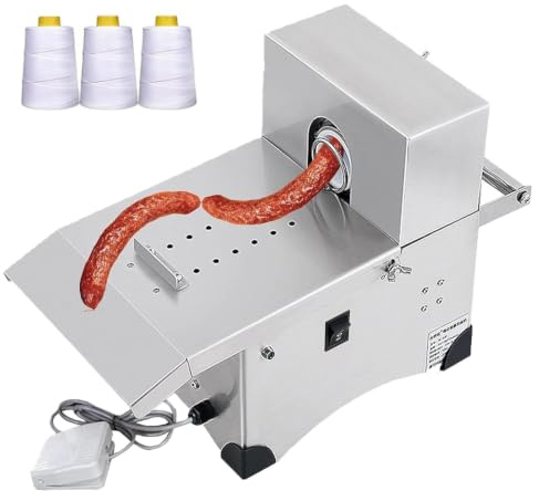 Ofyphth Macchina elettrica per Legare Salsicce, Diametro Massimo 50 mm, Legatrice Automatica da 200 W, Pedale di Comando, per ristoranti e insaccatrici.