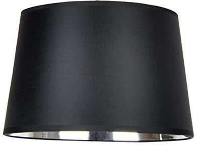 Designer-Lampenschirm-Satin-schwarz-rund-konische-Form Ø 40cm innen Chrom (25 * 40 * 26cm)