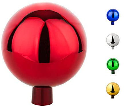 VERDOBA - Rosenkugel - Gartenkugel für den Garten - Dekokugeln Aussenbereich in vielen Farben - Dekokugel Handarbeit - Dekokugel (rot, 15 cm)