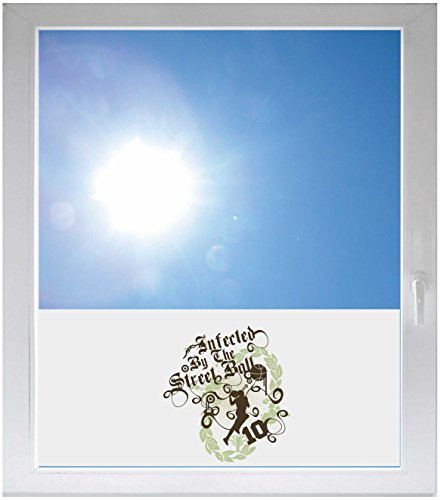 INDIGOS UG - Fensterfolie Blickdicht Ornament Basketball - Team - 1000x500mm - Sonnenschutzfolie Fenster - Sichtschutzfolie Fenster Bad, Küche, Fenster, Milchglasfolie