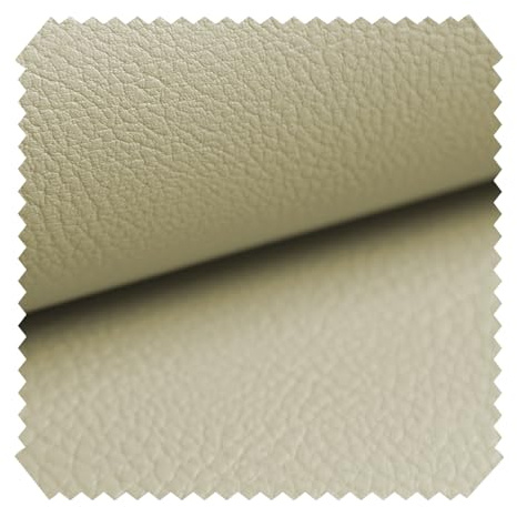 novely® NEUSS - Genarbtes Kunstleder - Möbelstoff in Echtleder-Optik - Robuster Polsterstoff - Pflegeleichte Meterware 1lfm | Farbe: 02 Elfenbein Beige
