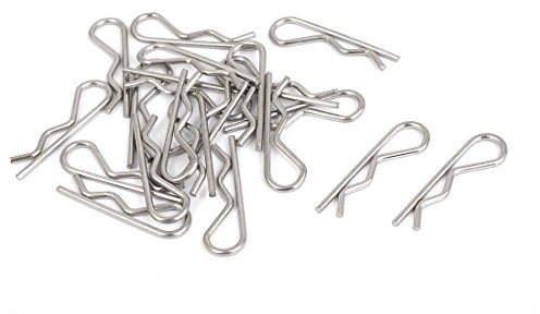 sourcing map 20 Stück Federsplint 1.2 mm x 25 mm Haarnadeln Splint Clip | Hardware Silber Ton Sicherungssplinte
