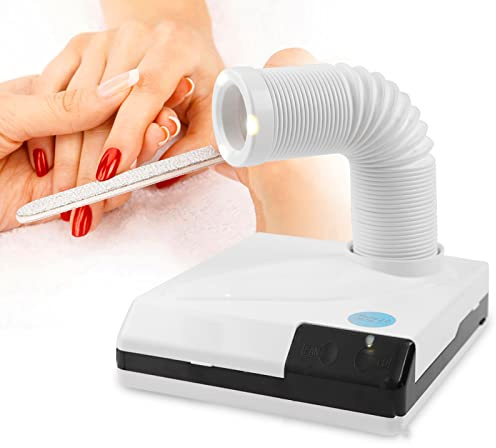 60W 2 IN 1 starke Power Nail Art Staubabsaugung, Nagelstaubsauger Reinigung Maniküre zum Schleifen von Fingernägeln oder Zehennägeln(Weiß)