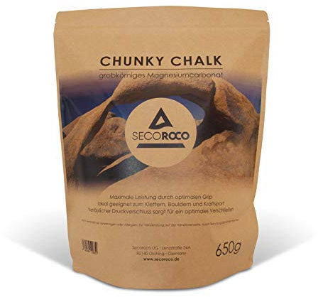 Secoroco Chalk zum Klettern, 650g feines und grobkörniges Chalk Powder, Magnesiumcarbonat zum Klettern, Bouldern und Fitness, Beutel mit Druckverschluss