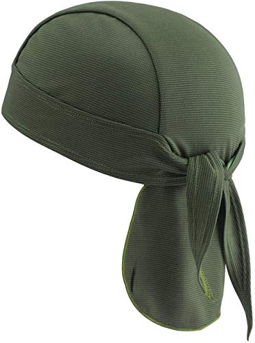 Breathable Quickly Dry Skull Cap Sweat Absorbing Bandana Headscarf Pirate Headwear Anti-UV Head Protection Headband Sports Hiking Skating Cycling Running Riding Head Wrap (Army Green)
