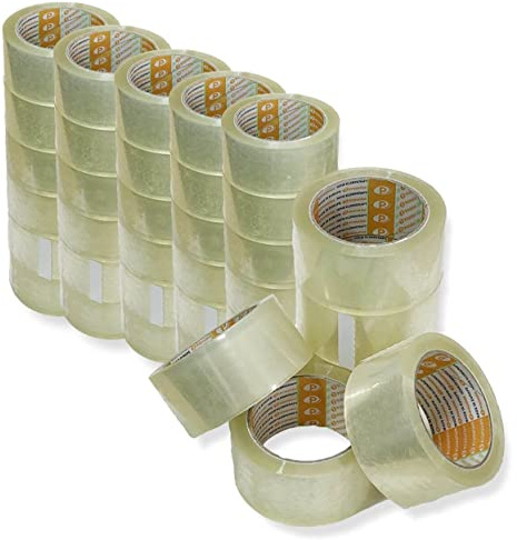 Printation 36er Set 50mm Packband transparent - 36 Rollen Klebeband je 66m strong leise abrollend - Paketband klebstark, reißfest und geräuscharm - Paket-Klebeband für Päckchen u. Pakete (36)