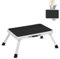 Klappbare Trittstufe 1 Stufe - Leiter, Stehleiter, Trittstufe aus Stahl - Breite, rutschfeste Stufe - Belastbarkeit 150 kg - Transportgriff - Ideal für Wohnmobile, Wohnwagen - 46 x 32 x 17 cm