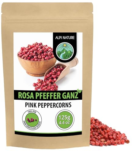 Alpi Nature Rosa Pepparkorn 125g, Hel Rosa Peppar, Hela Pepparkorn för Matlagning