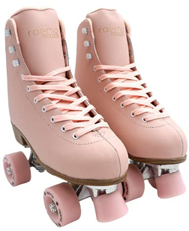 JianJud Damen Rollschuhe PU-Leder High-Top Rollschuhe Erwachsene zweireihige Schlittschuhe Rollschuhbahn Aluminium Basishalterung Rollschuh Schnürsenkel Vorderbremse Rollschuhe A,38