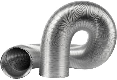Repa Market Ø100 mm - 1.5m Ducting Pipe - Flexible Aluminum Tube - Aluminum Air Conditioner Hose - Spring Steel Wire Hose - Kitchen Exhaust Pipe 100mm Ducting, Tumble Dryer, Gas Cooker, Extractor Fan