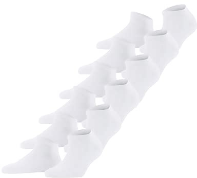 FALKE Damen Sneakersocken Happy Multipack W Sn Baumwolle kurz einfarbig 6 Paar, Weiß White 2000, 39-42