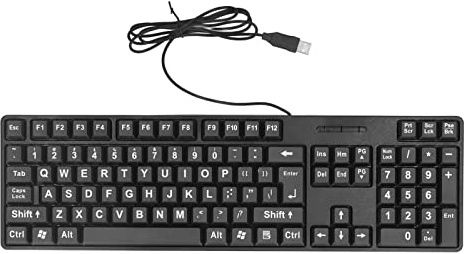 Sxhlseller Großgedruckte Tastatur, USB 104 Tasten Übergroße Tastatur mit Großen Buchstaben, für ältere/sehbehinderte Personen/Studenten, für Laptops/Desktops
