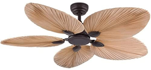 VNABO Ceiling Fan with Lights 52 Ceiling Fans Light 5 Leaf Palm Fan Light Remote Control Switch Retro Ceiling Fan Light For Home Dining Ceiling Fan for Bedroom Study
