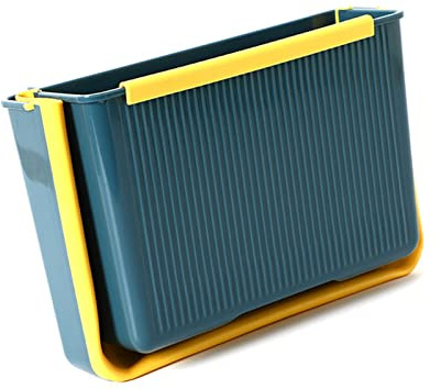 Tnfeeon Cubo de Basura Montado en la Pared Plegable para Cocina Material de Plástico y Silicona (Azul)
