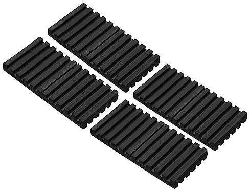 PATIKIL Goma Almohadillas Antivibración , 4 Uds Vibración Aislamiento Alfombrillas 4 x 2 x 0,4 para HVAC, Aire Acondicionador, Compresor de Aire , Lavadora, Secadora, Negro