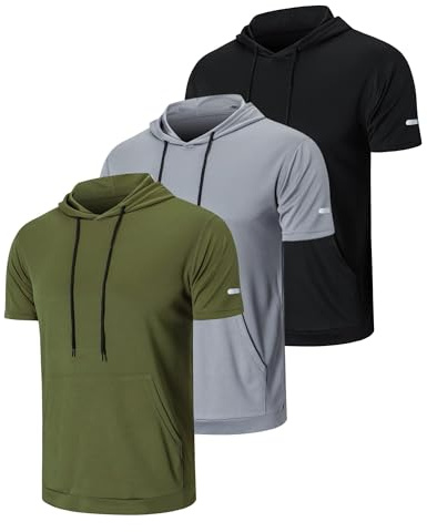 HUAKANG 3 Herren Sport Tshirt Kurzarm schnelltrock atmungsaktiv Laufshirt | Funktionsshirt,Sportshirt,Schnelltrocknend Atmungsaktiv,Sport Shirt Männer,Laufshirt Kurzarm,Trainingsshirt Herren