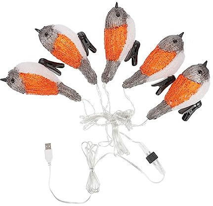 OSALADI Led Lichterkette Rotkehlchen Acryl Usb Betrieben Festliche Dekoration Party Lichterkettendekor Für Innen Und Außen