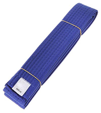 Bobeini Professioneller Taekwondo-Gürtel, Karate, Judo, doppelt gewickelt, Kampfsport, gestreift, Sportgürtel für Erwachsene, Kinder, Kinder, Blau, 180 cm
