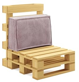 chilly pilley® cuscini per pallet in corda per pallet UE - rivestimento sfoderabile - cuscino del sedile - cuscino dello schienale in molti colori (cuscino laterale 60x40x25/15, viola)